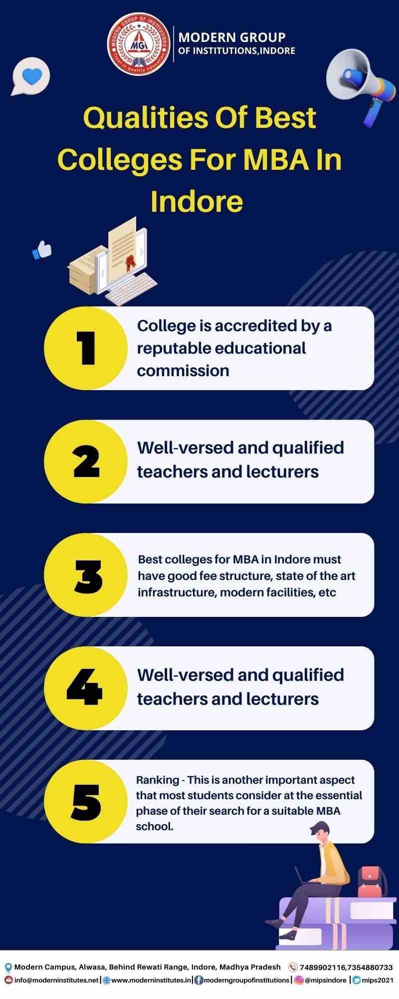 Qualities Of Best Colleges For MBA In Indore